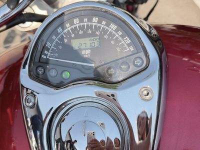 Used 2005 Honda VTX 1300 Cruiser Motorcycle - Red, 27,103 Miles, Black Saddlebags
