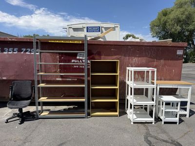 Assorted Used Shelves: Metal, Wood & Plastic Storage Units - Free Pick Up
