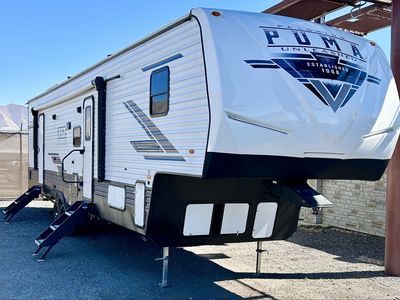 2024 Forest River Palomino Toy Hauler 39 Foot, 4 Seasons, Sleeps 10, Rear Deck, Electric Fireplace, Exccellent Condition