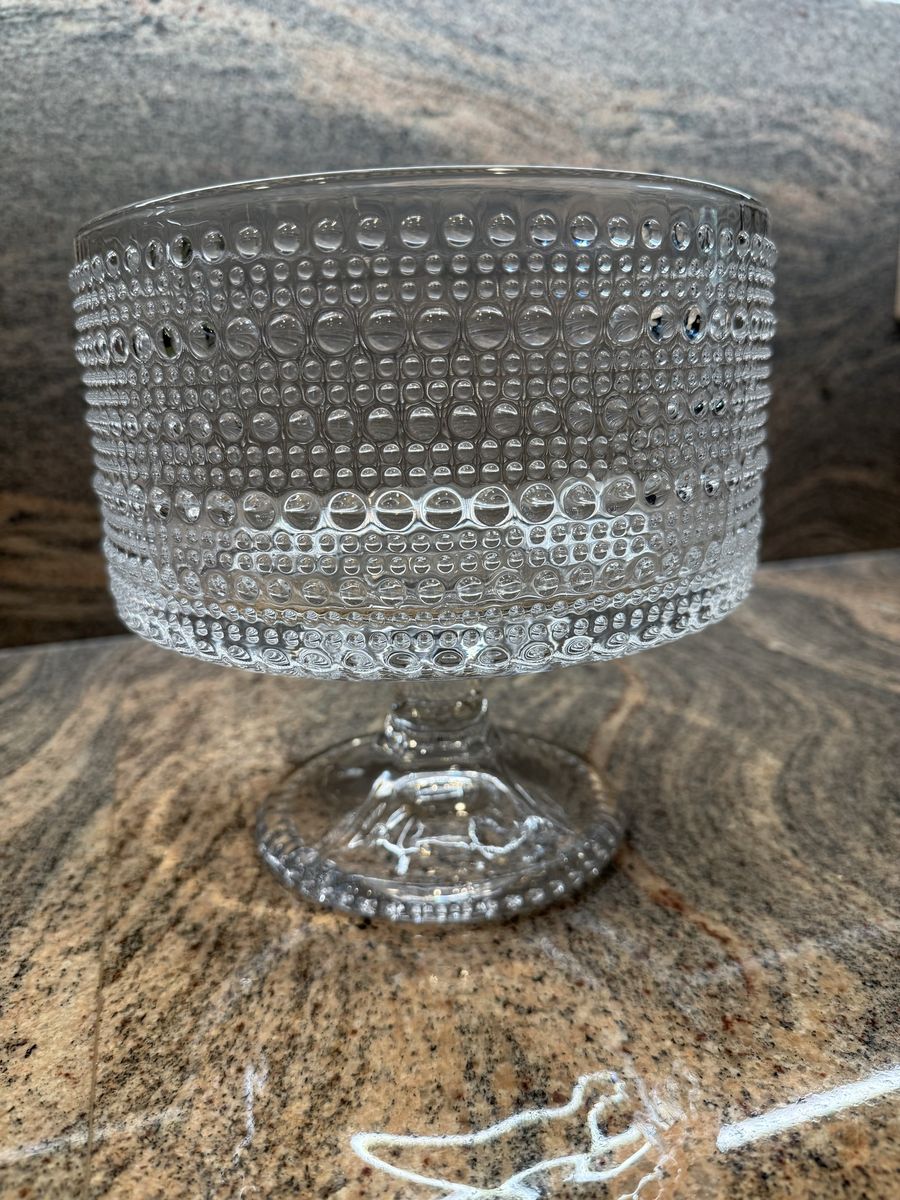 Large Glass Hobnail Trifle Dish