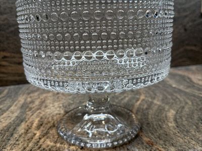 Large Glass Hobnail Trifle Dish