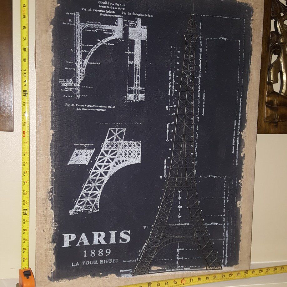 Paris 1889 La Tour Eiffel Blueprint Art