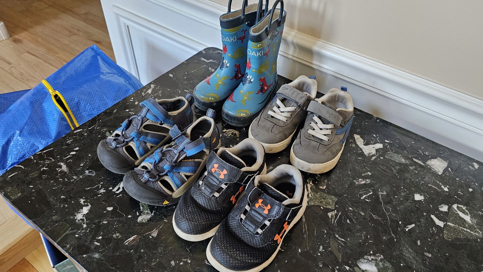 Kids' Shoe Bundle: Keen, Under Armour, Nike, Converse, Skechers & More - 8 Pairs + Bonus Socks