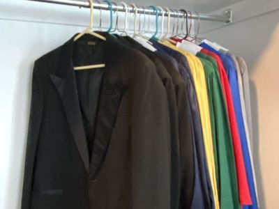 Lot of 15 Graduation Gowns & 4 Tuxedo Jackets + Caps & Other Accessories