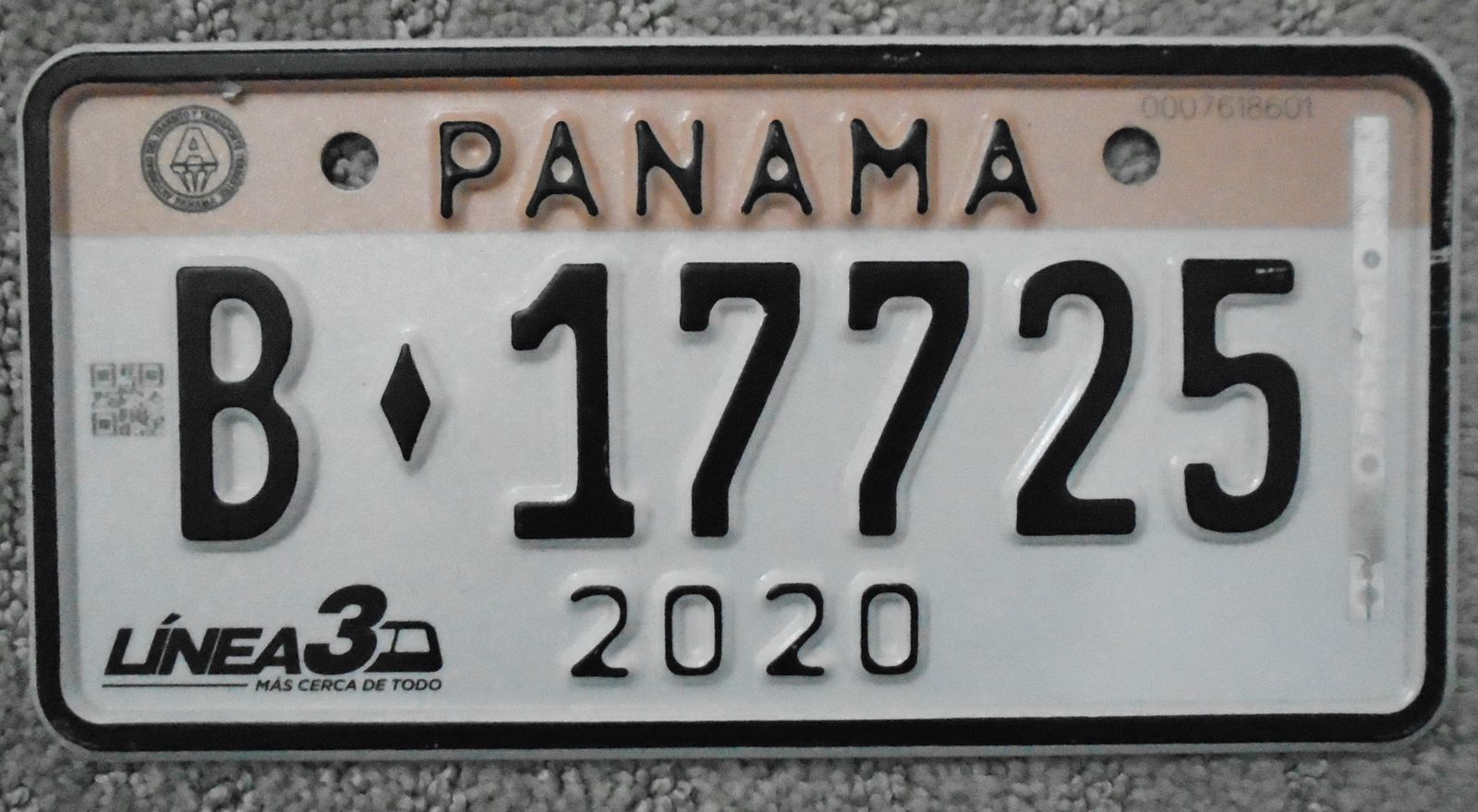 Panama Motorcycle License Plate 2020