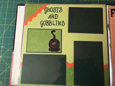 Pick From the Following: 1 Set - Scrapbook 12in x 12in Pre-made Hand Pieced Pages or Kits Halloween Design