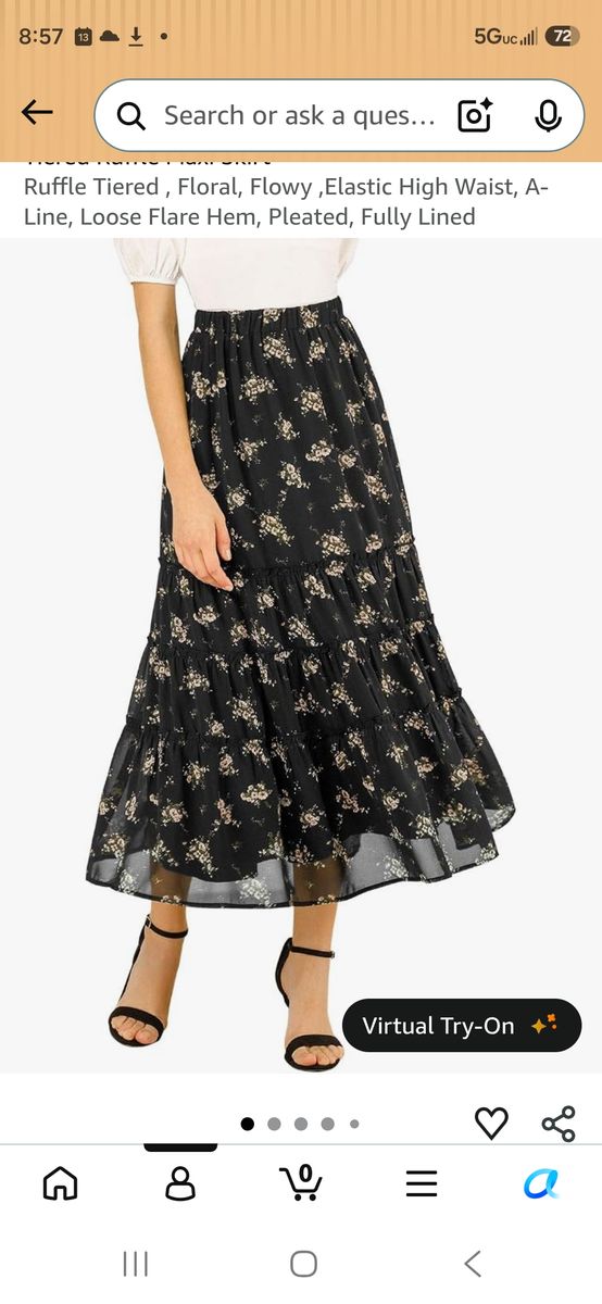 Black floral skirt