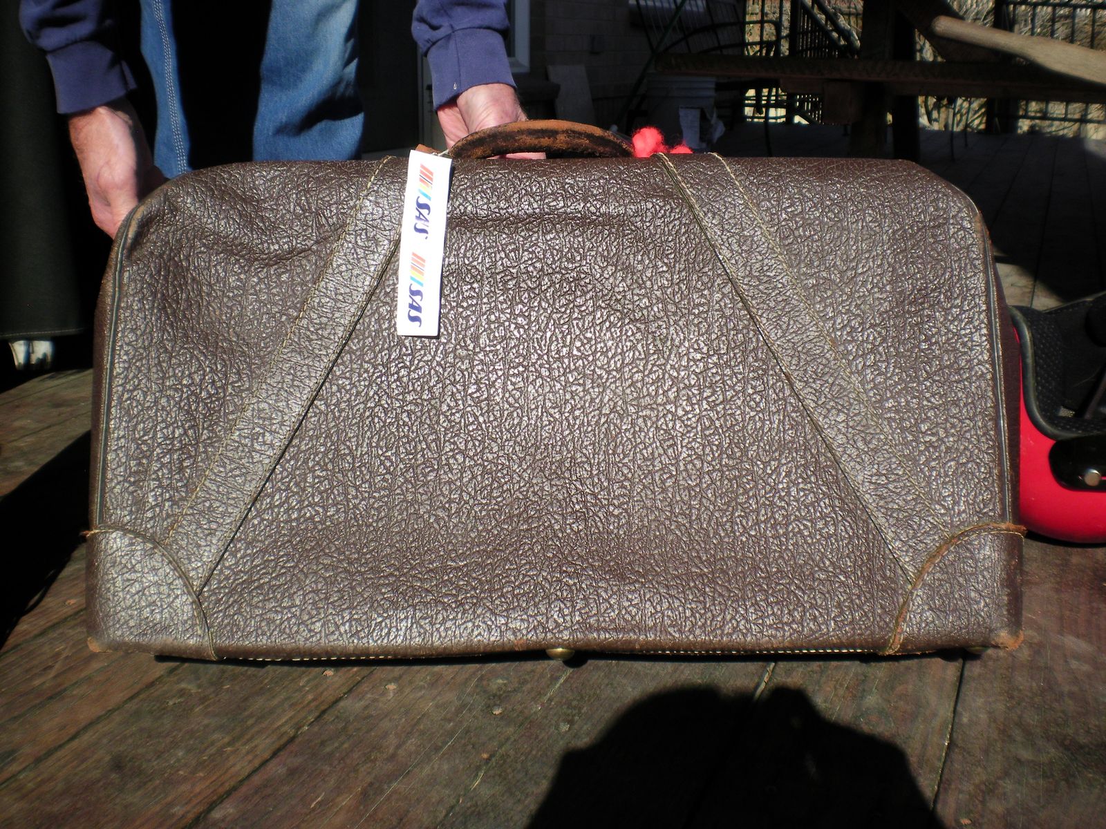 Vintage leather suitcase
