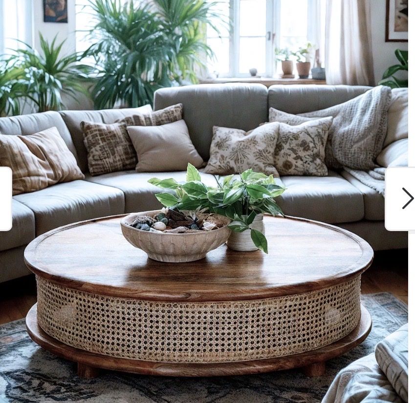 New 36" Round Mango Wood Coffee Table