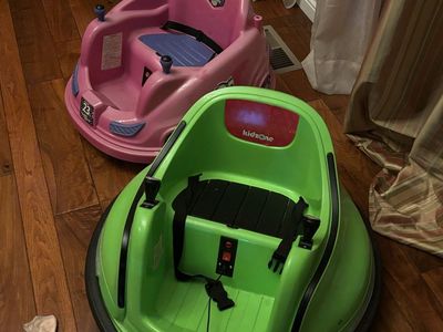 Kidzone Electric Bumper Cars - Pink and Green Set. $30 OBO