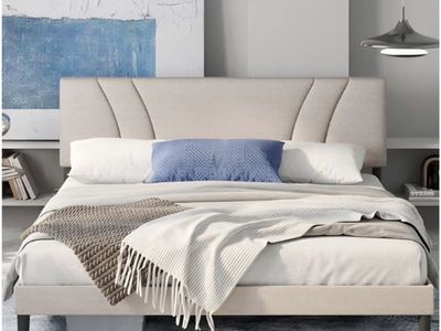 King Bed Frame, Upholstered Platform