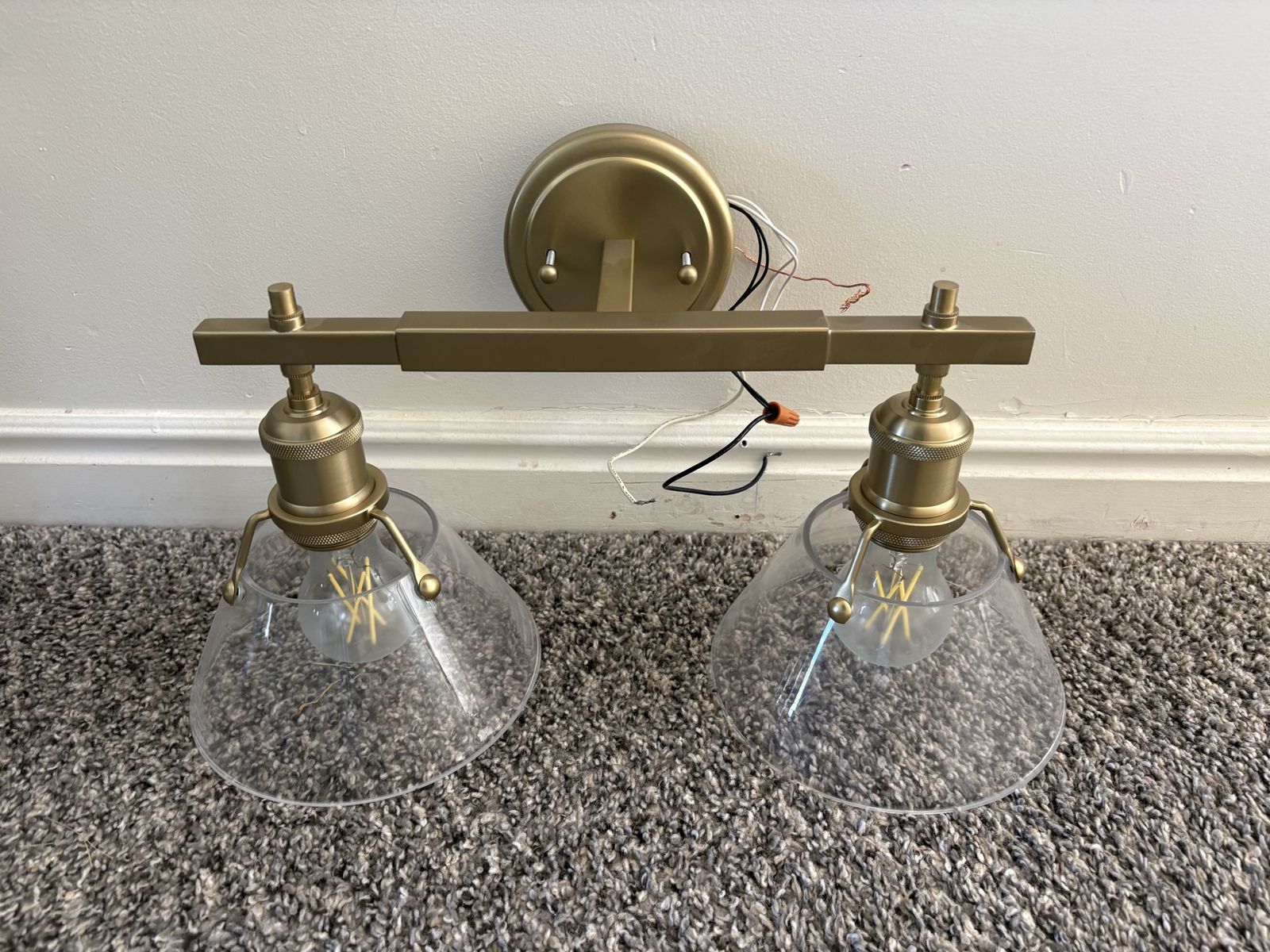Gold bathroom light