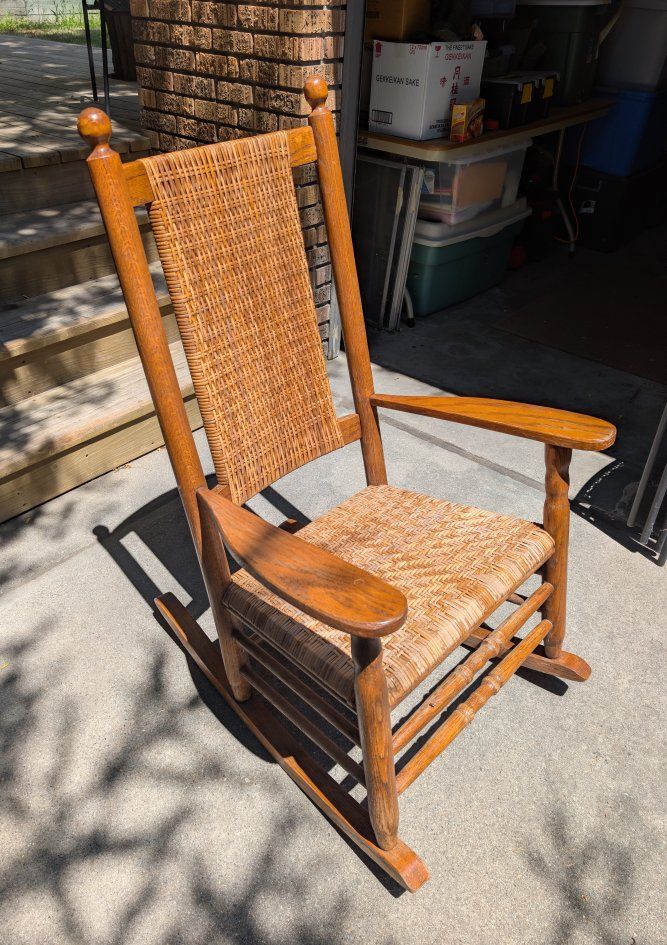 LL Bean Vintage Wicker Rocking Chair