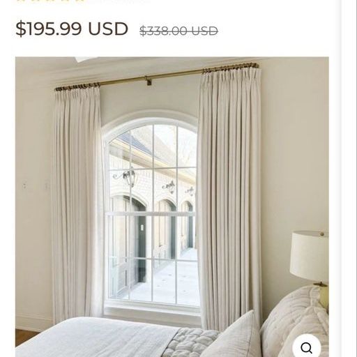 Liz Linen pinch pleat ready-made curtain with blackout thermal lining