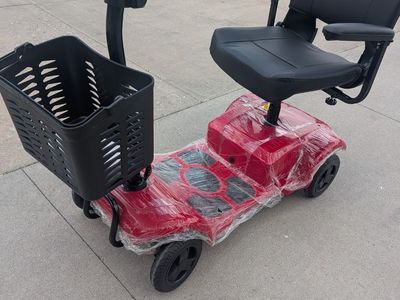 Red 4-Wheel Mobility Scooter with Basket