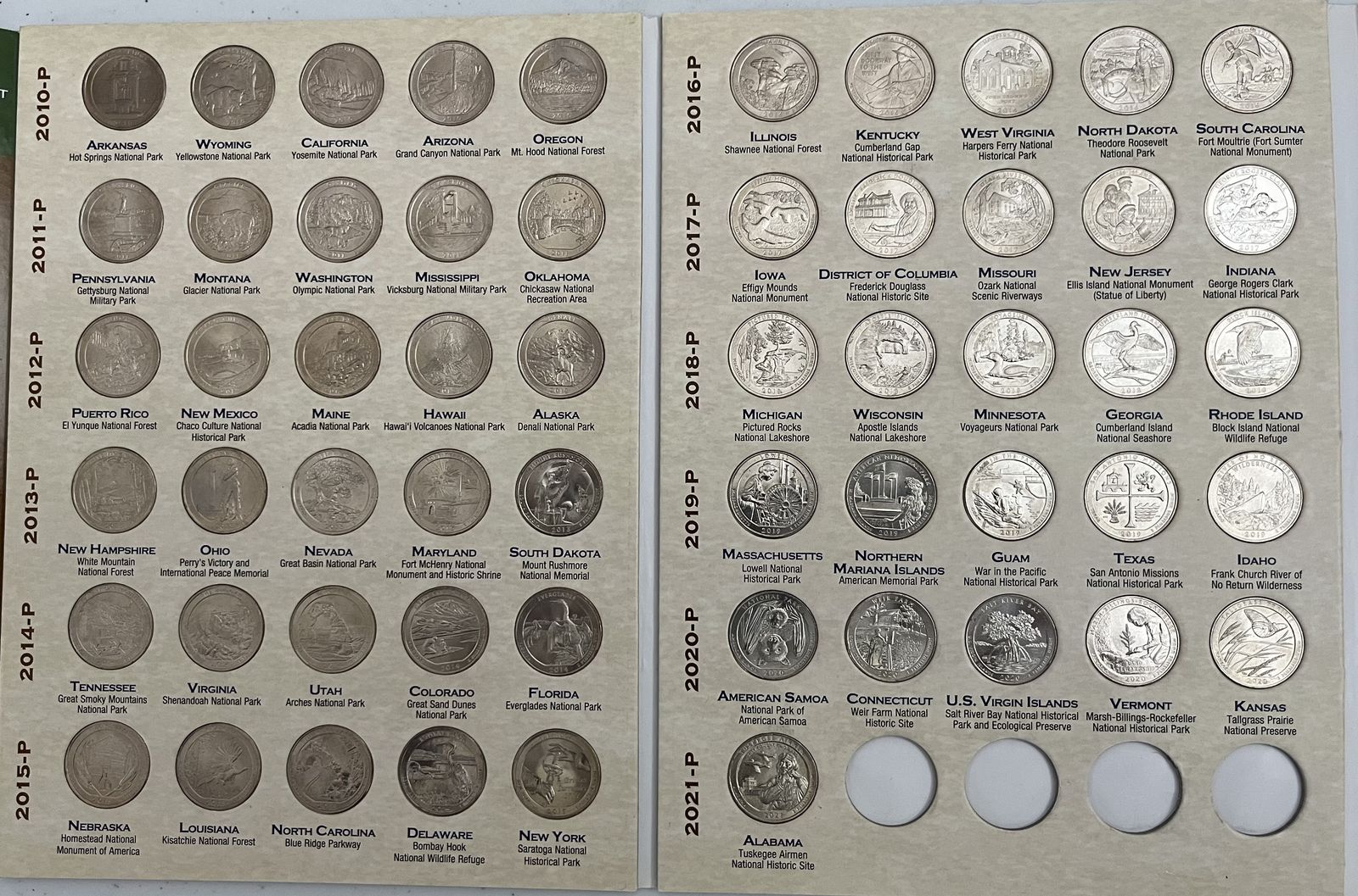 Coins - US Mint America the Beautiful (a.k.a. National Parks) Quarter Set, plus an extra!