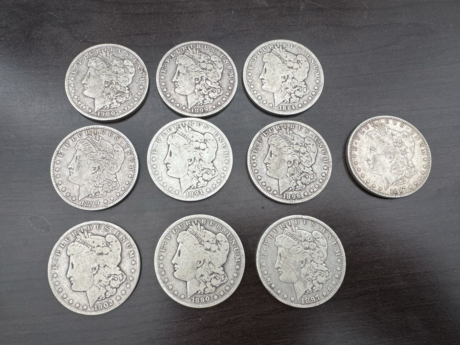 Lot of 10 Morgan Silver Dollars - US Coins