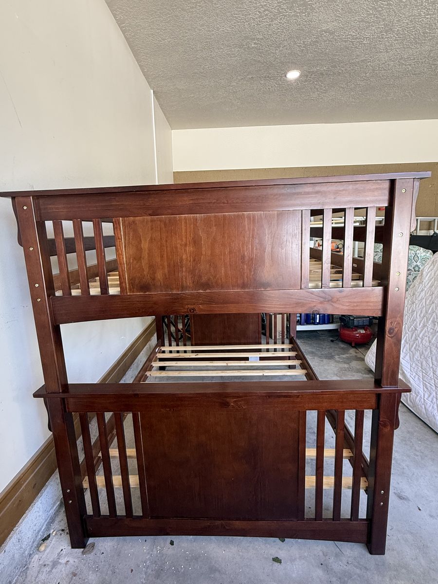 Solid wood full over full bunk bed