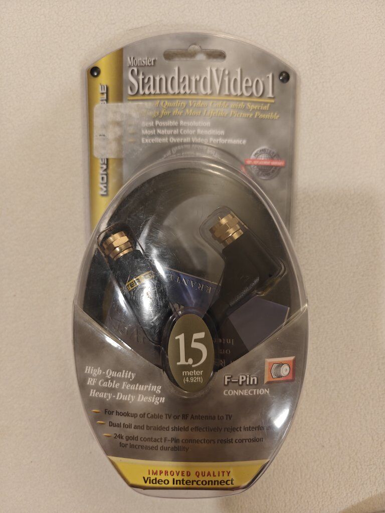 Monster Cable Standard Video Cable F-pin 1.5m 4.92
