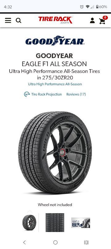 Goodyear Eagle F1 All Season Tire 275/30ZR20 97Y XL New