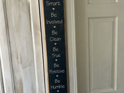 Rustic “Be Grateful / Be Prayerful” Vertical Farmhouse Wood Sign