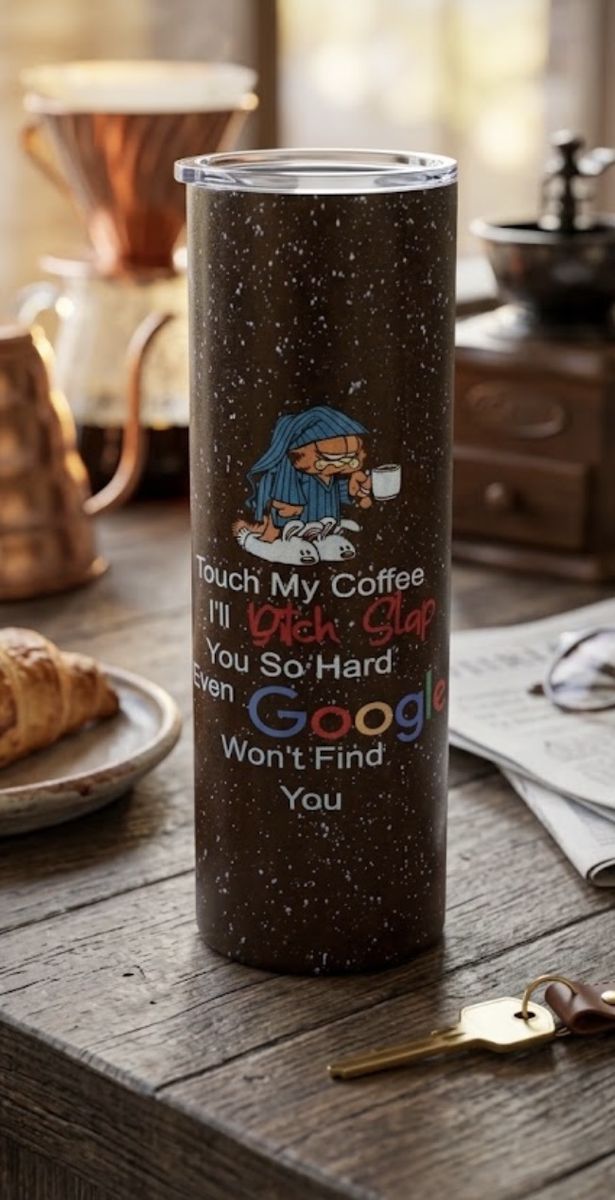 New Garfield Touch My Coffee Novelty Travel Tumbler