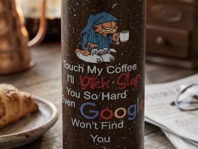 New Garfield Touch My Coffee Novelty Travel Tumbler