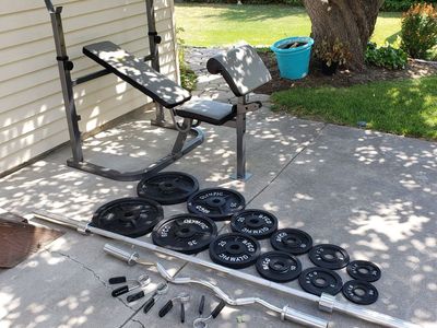 Olympic Weight Bench / Weights / Barbell / Curl Bar