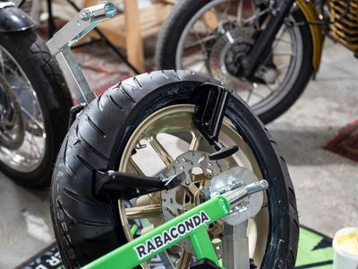 motorcycle or dirt bike tire change