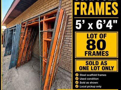 Used Steel Scaffold Frames 5' x 6'4" - Lot of 80