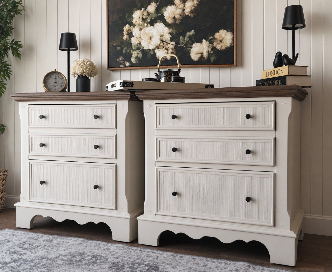 Modern-Cottage Nightstands - Bamboo texture