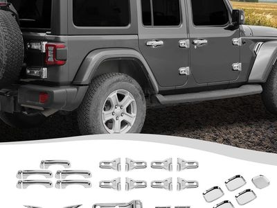 2018-2026 Jeep Wrangler JL JLU 2/4 Doors- 24PCS Full Set Chrome Exterior Decoration Trim Kit