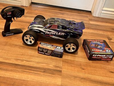 Traxxas Rustler XL-5 RC Stadium Truck with TQ 2.4GHz Radio, EZ-Peak ID Charger, & NiMH Battery