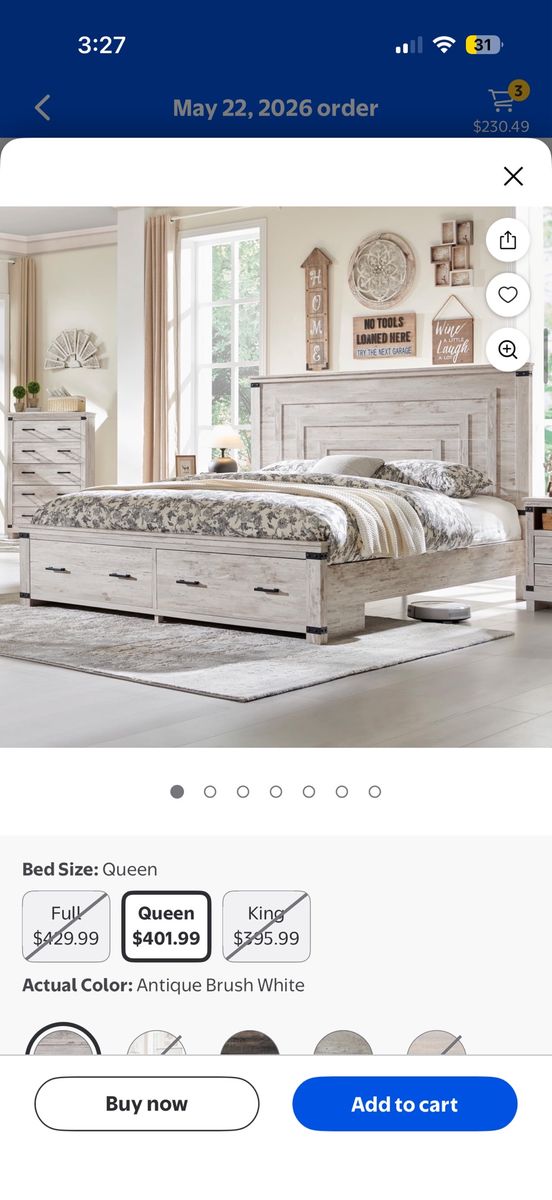 Queen bed