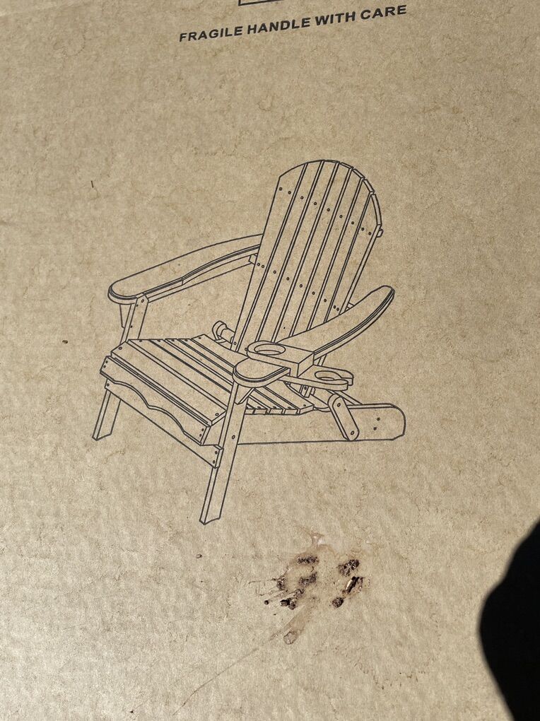 35 x 32 x 28 in. Foldable Adirondack Chair with Cup holder #SW2136nc
