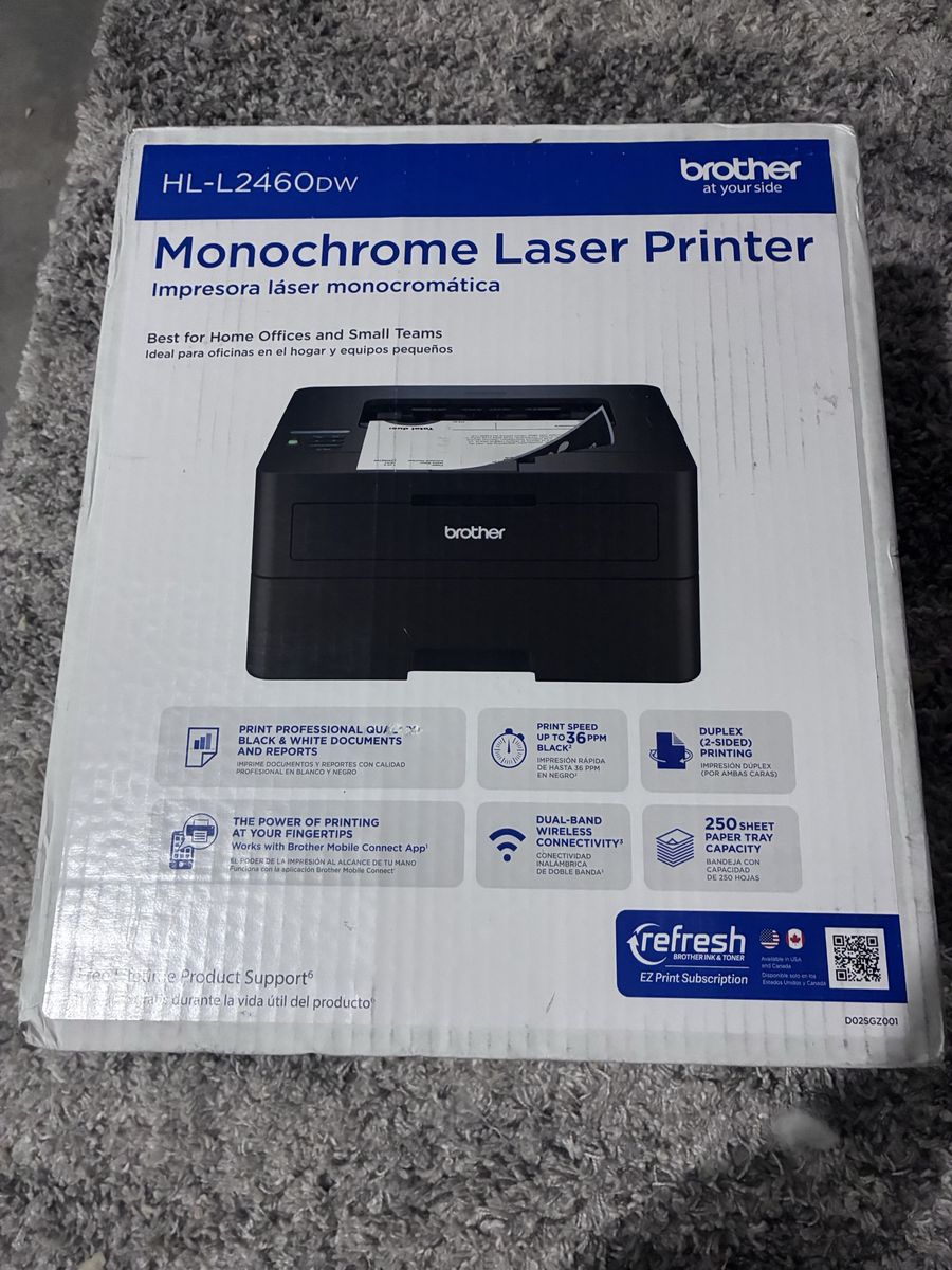 Brother HL-L2460DW Monochrome Laser Printer - Wireless, Duplex