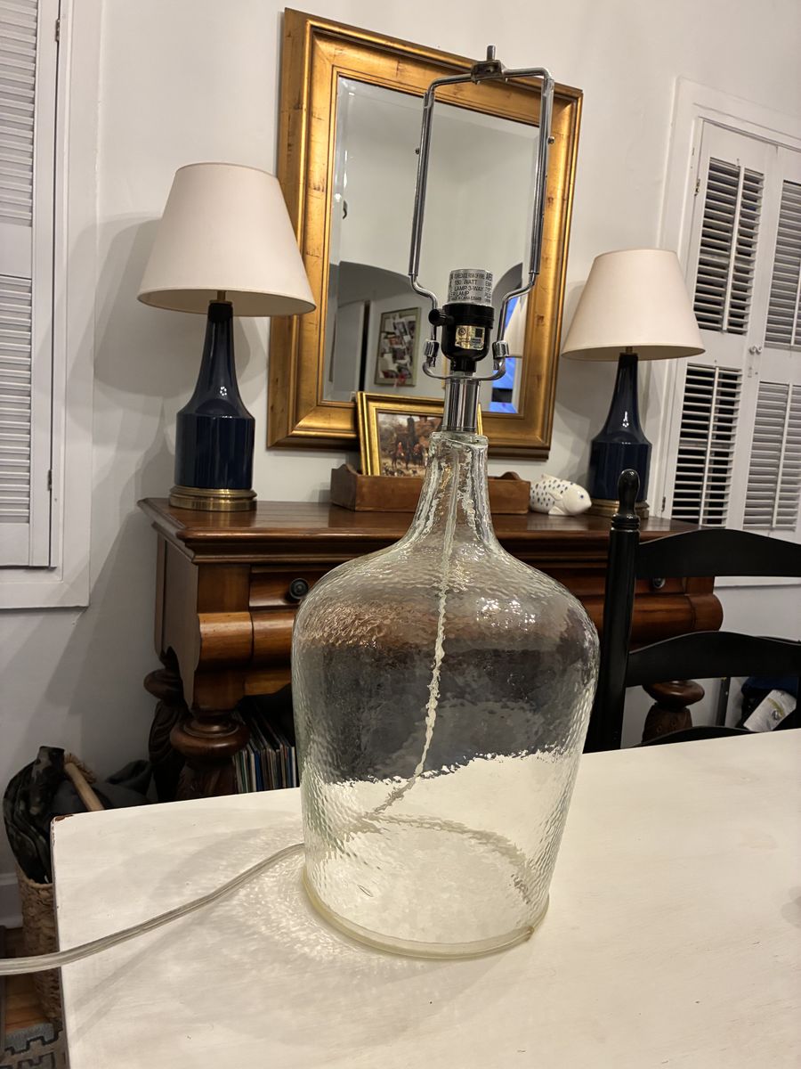 Large glass lamps (pair)