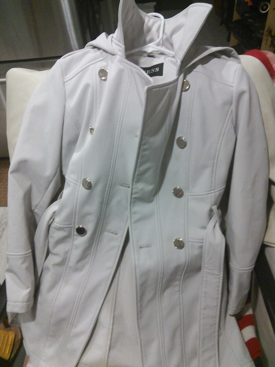 Guess white suede large jacket