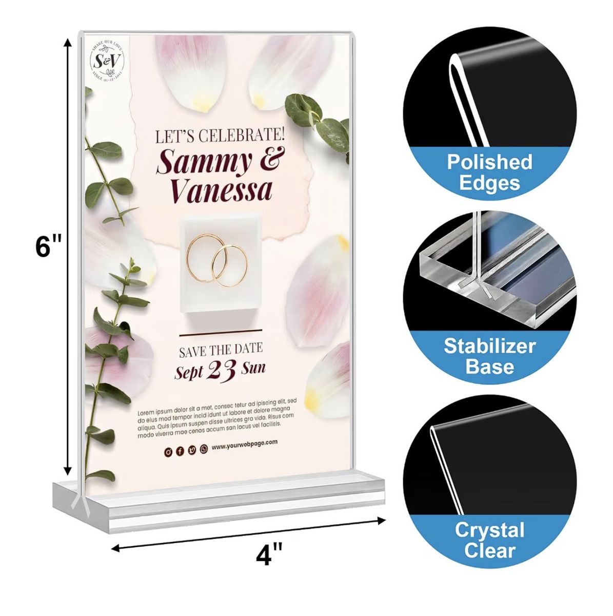 19 clear standalone picture frames 4 x 6 size
