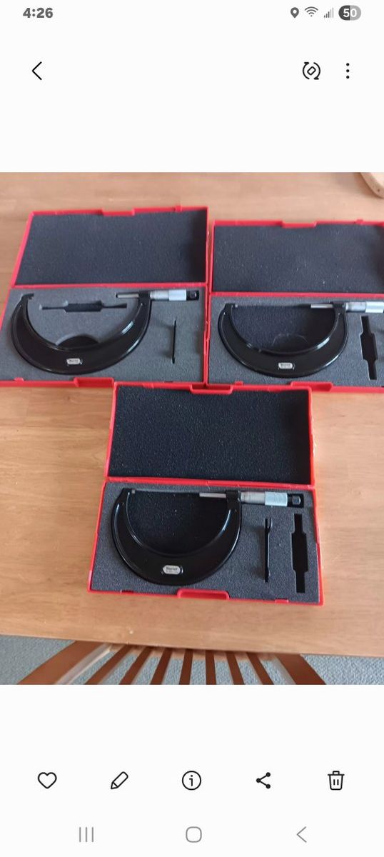 Starrett 436.1 3"-6" 3 piece set Outside Micrometers