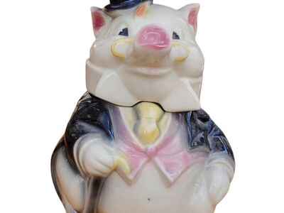 Vintage Formal Pig 1950's Cookie Jar