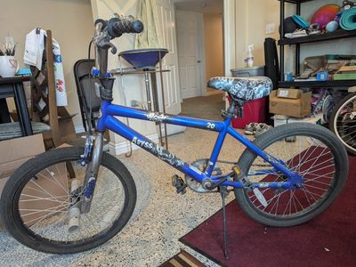 Abyss 20 Inch Blue BMX Bicycle with Pegs and Kickstand