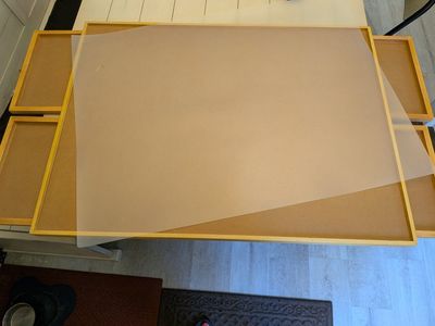 Wooden Jigsaw Puzzle Board with 4 Side Sorting Drawers and Plastic Cover Mat