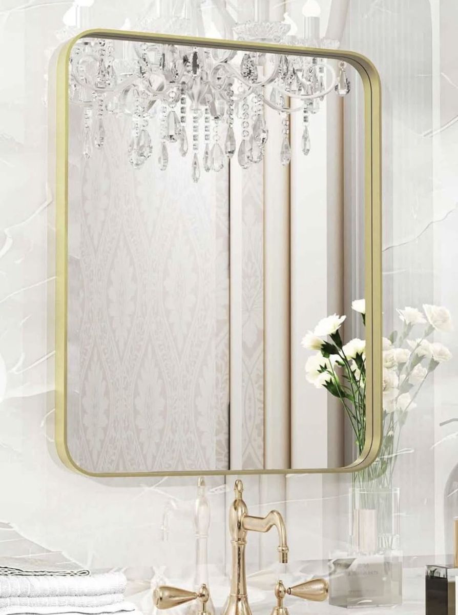 Brand new, Fun Memories Metal Mirror, gold frame, 32"x48"