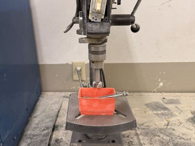 Unbranded 8-in 5-Speed 1/3 HP Benchtop Drill Press w/ 1/2-inch Chuck, 0-45° Tilt Table