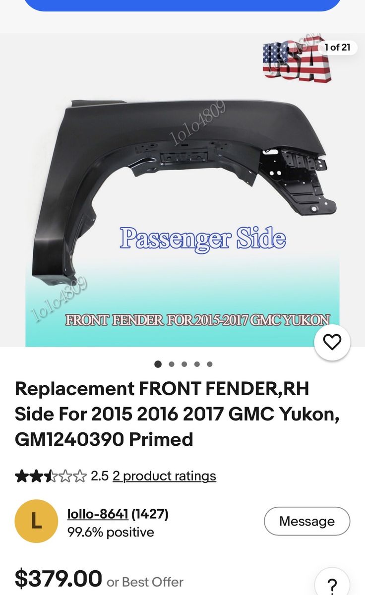 FRONT FENDER For 2015-2017 GMC