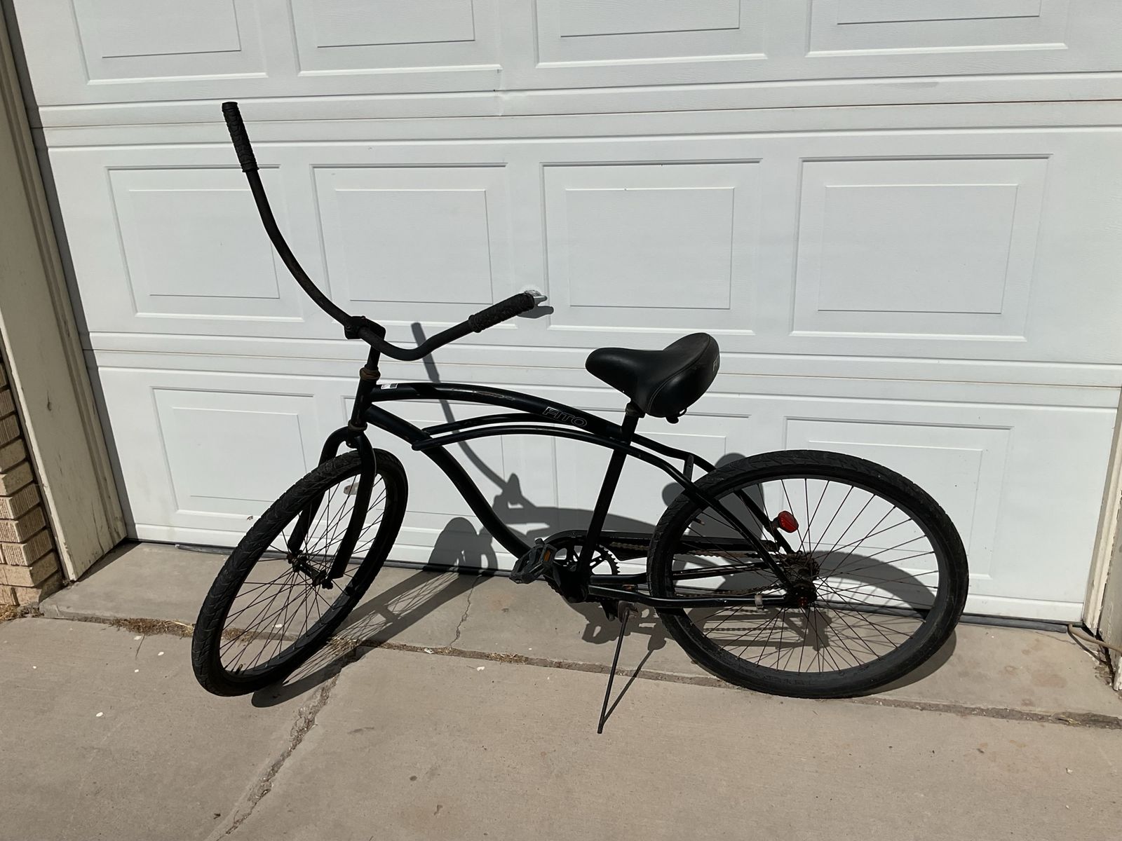 Unbranded Black Cruiser Bike with Ape Hanger Handlebars