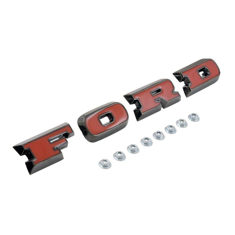 FORD Grille Letters - Black Chrome with Red Insert