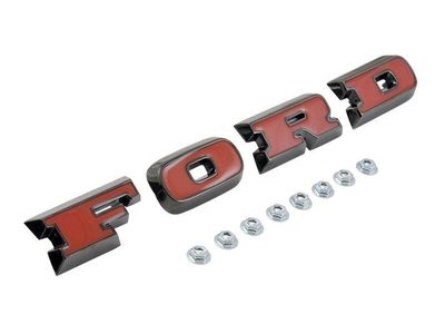 FORD Grille Letters - Black Chrome with Red Insert