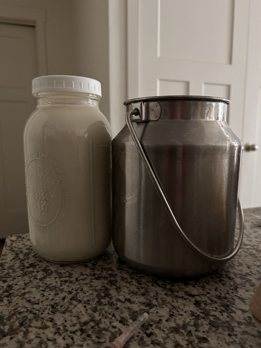 Raw goats milk